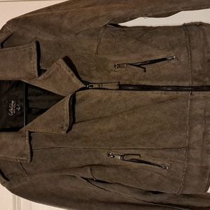 EUC Faux suede zippered jacket